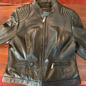 Wilson's Black Genuine Leather Moto Jacket NWOT size XL